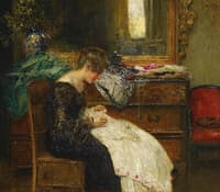 Young lady by the hand work