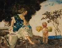 Woman with Cupid