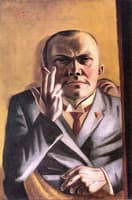 Self-Portrait with Cigarette on Yellow Background