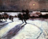Snow Landscape in the Moonlight