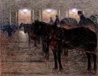 Horsedrawn carriages outside the Opera House, Stockholm