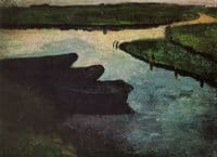 Canal with peat barges