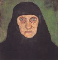 Head of an old woman with black scarf