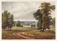 Near Bushey. Landscape with Distant Church beyond Trees