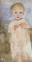 Mieke Vogeler with pearl necklace