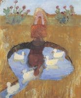 Girl at the duck pond