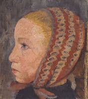 Head of a Girl with Striped Hat