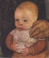 Infant with mother's hand
