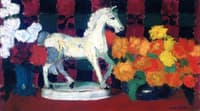 White Horse and Flowers