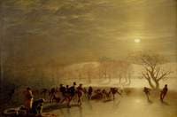 Skaters, Duddingston Loch by Moonlight