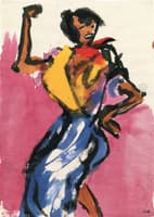 Dancer in Blue and White Skirt