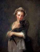 A Girl Holding a Cat