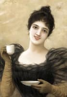 Lady with coffee cup