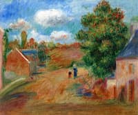 Landscape, Entrance to the Village with Woman and Child