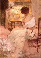 Lady in a White Evening Gown