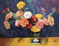 Still Life with Zinias