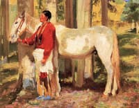 Taos Indian with His Horse