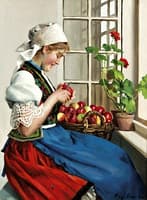 Servan Girl with a Basket of Apples