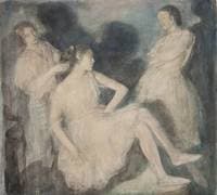 Two Ballet Dancers with Dresser