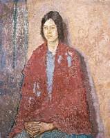 Young Woman in a Red Shawl