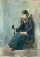 Elegant lady in a fur-trimmed coat