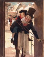 Tiny Tim and Bob Cratchit on Christmas Day (study)