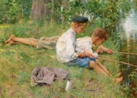 Fishing along the River Bank