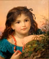 Portrait of a girl with a rosehip necklace