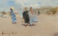 Elegant ladies at the Scheveningen Beach