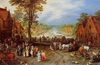 Village Street with Canal