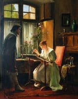 Lady Seated At Her Needlework