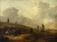 Beach Scene, Scheveningen, The Netherlands, with a Fish Auction