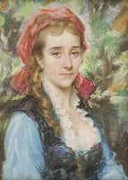 Face of woman with scarf