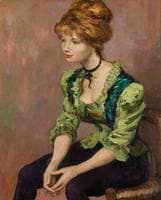 Girl in green corsage