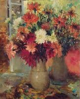 Vase of Dahlias