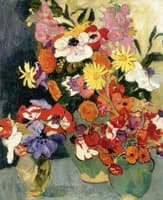 Three Vases of Flowers